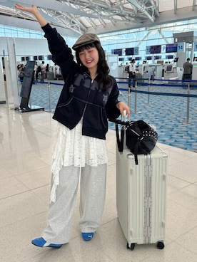 「アイテム（ハンチング/ベレー帽）」を使った、rin.さん（レディース・153cm）の秋コーディネート