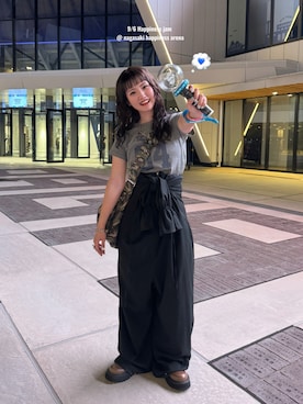 「アイテム（つなぎ/オールインワン）」を使った、rin.さん（レディース・153cm）の秋コーディネート