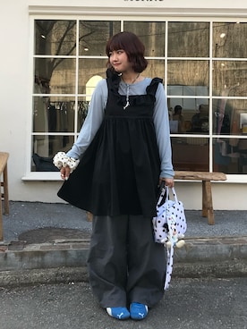 「PUMA（プーマ）の【PUMA】SPEEDCAT OG（スニーカー、ブルー系）」を使った、rin.さん（レディース・153cm）の春コーディネート