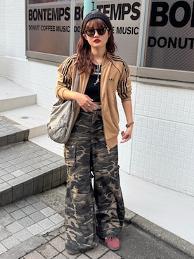 「アイテム（ヘアアクセサリー）」を使った、rin.さん（レディース・153cm）の秋コーディネート