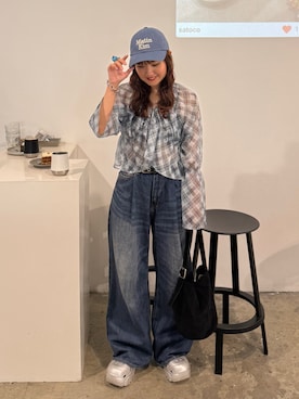 「JEANASIS（ジーナシス）のアイテム」を使った、rin.さん（レディース・153cm）の夏コーディネート