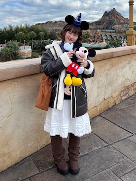 「JEANASIS（ジーナシス）のルーズFITロングブーツ/581263（ブーツ）」を使った、rin.さん（レディース・153cm）の秋コーディネート