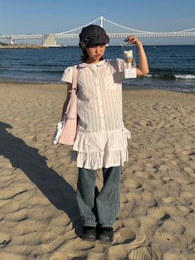 「FREE'S MART（フリーズマート）のアイテム」を使った、rin.さん（レディース・153cm）の春コーディネート