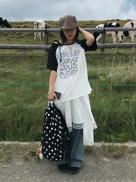 「SPINNS(スピンズ)のアイテム」を使った、rin.さん(レディース・153cm)の夏コーディネート