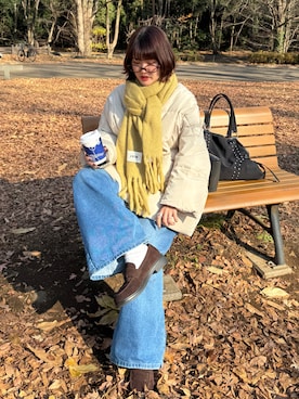 「アイテム（バッグ）」を使った、rin.さん（レディース・153cm）の冬コーディネート