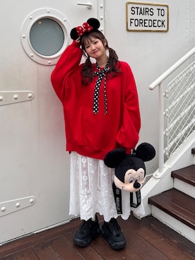 「アイテム（スウェット）」を使った、rin.さん（レディース・153cm）の秋コーディネート