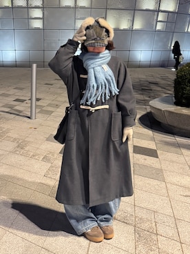 「アイテム（ダッフルコート）」を使った、rin.さん（レディース・153cm）の冬コーディネート