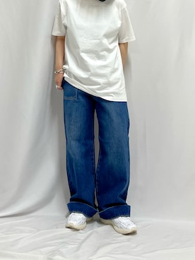 「白Tシャツ×デニム」｜「アイテム（その他）」を使った、chiiさん（レディース・145cm）の春コーディネート