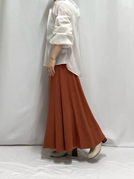 「ナイロンパーカー」｜「アイテム（スカート）」を使った、chiiさん（レディース・145cm）の春コーディネート