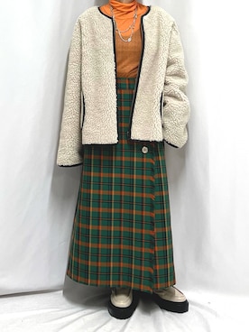 「HERMES（エルメス）のアイテム」を使った、chiiさん（レディース・145cm）の冬コーディネート