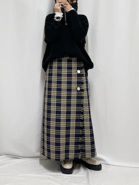 「Casselini（キャセリーニ）のアイテム（ブーツ）」を使った、chiiさん（レディース・145cm）の秋コーディネート