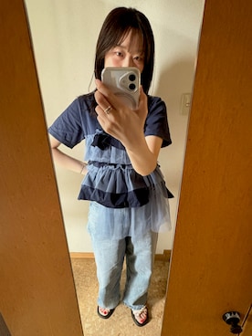「w closet（ダブルクローゼット）のアイテム」を使った、ぴょんななさん（レディース・158cm）の夏コーディネート