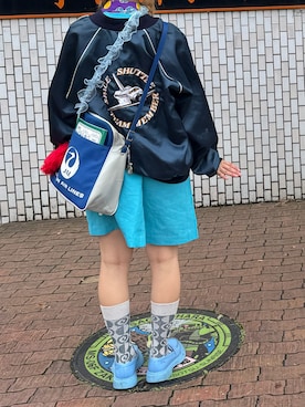 「アイテム（ジャンパースカート）」を使った、クリヤマさん（レディース・158cm）の秋コーディネート