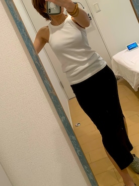 「H&M（エイチ・アンド・エム）のアイテム（タンクトップ）」を使った、たぬきさん（レディース・153cm）の夏コーディネート