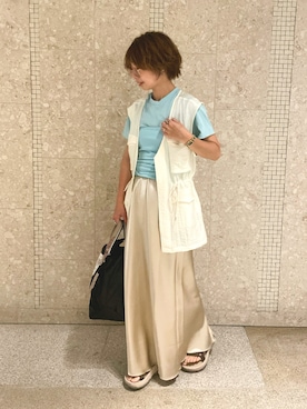 「アイテム（ベスト）」を使った、myuca5さん（レディース・156cm）の夏コーディネート