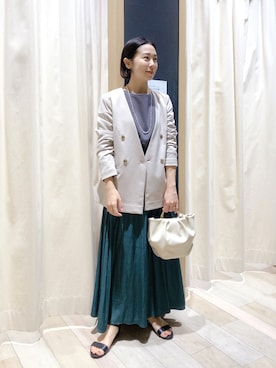 「スカーチョ」｜「アイテム（ジャケット/アウター）」を使った、noriさん（レディース・155cm）の春コーディネート