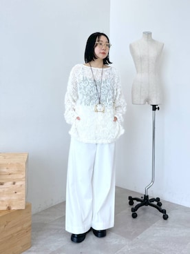 「LEPSIM（レプシィム）のイージーバギーデニム　290477（デニムパンツ）」を使った、noriさん（レディース・155cm）の冬コーディネート