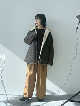 「LEPSIM（レプシィム）のアイテム（Tシャツ/カットソー）」を使った、noriさん（レディース・155cm）の秋コーディネート