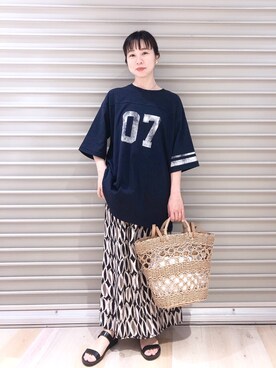 「プリントスカート」｜noriさん（レディース・155cm）の春コーディネート