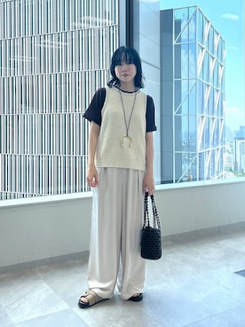 「アイテム（ニット/セーター）」を使った、noriさん（レディース・155cm・30代）の夏コーディネート