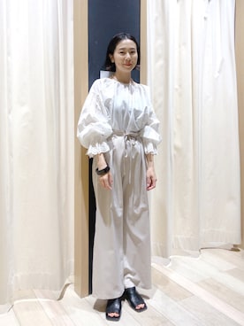 「袖ボリューム」｜「アイテム（スラックス）」を使った、noriさん（レディース・155cm）の夏コーディネート