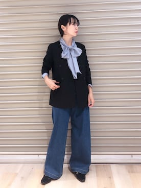 「LEPSIM（レプシィム）のアイテム（ノーカラージャケット）」を使った、noriさん（レディース・155cm）の夏コーディネート