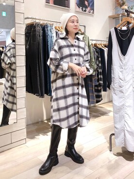 「ゼロかるシリーズ_LEPSIM」｜「アイテム（ワンピース/ドレス）」を使った、noriさん（レディース・155cm）の秋コーディネート