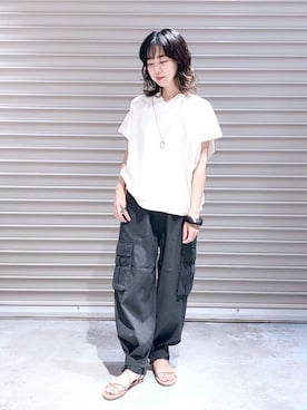 「IOSSELLIANI（イオッセリアーニ）のアイテム（アクセサリー）」を使った、noriさん（レディース・155cm）の夏コーディネート