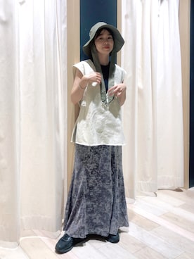 「ベロアスカート」｜「アイテム（アクセサリー）」を使った、noriさん（レディース・155cm）の秋コーディネート