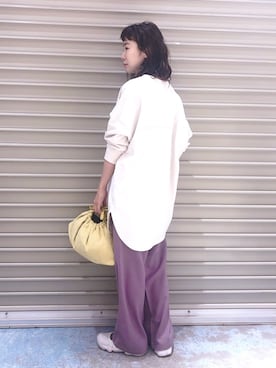 「巾着バッグ」｜「アイテム（チュニック）」を使った、noriさん（レディース・155cm）の冬コーディネート