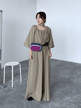 「LEPSIM（レプシィム）の2WAYオフショルオールインワン　656719（Overall、ベージュ系）」を使った、noriさん（レディース・155cm）の春コーディネート