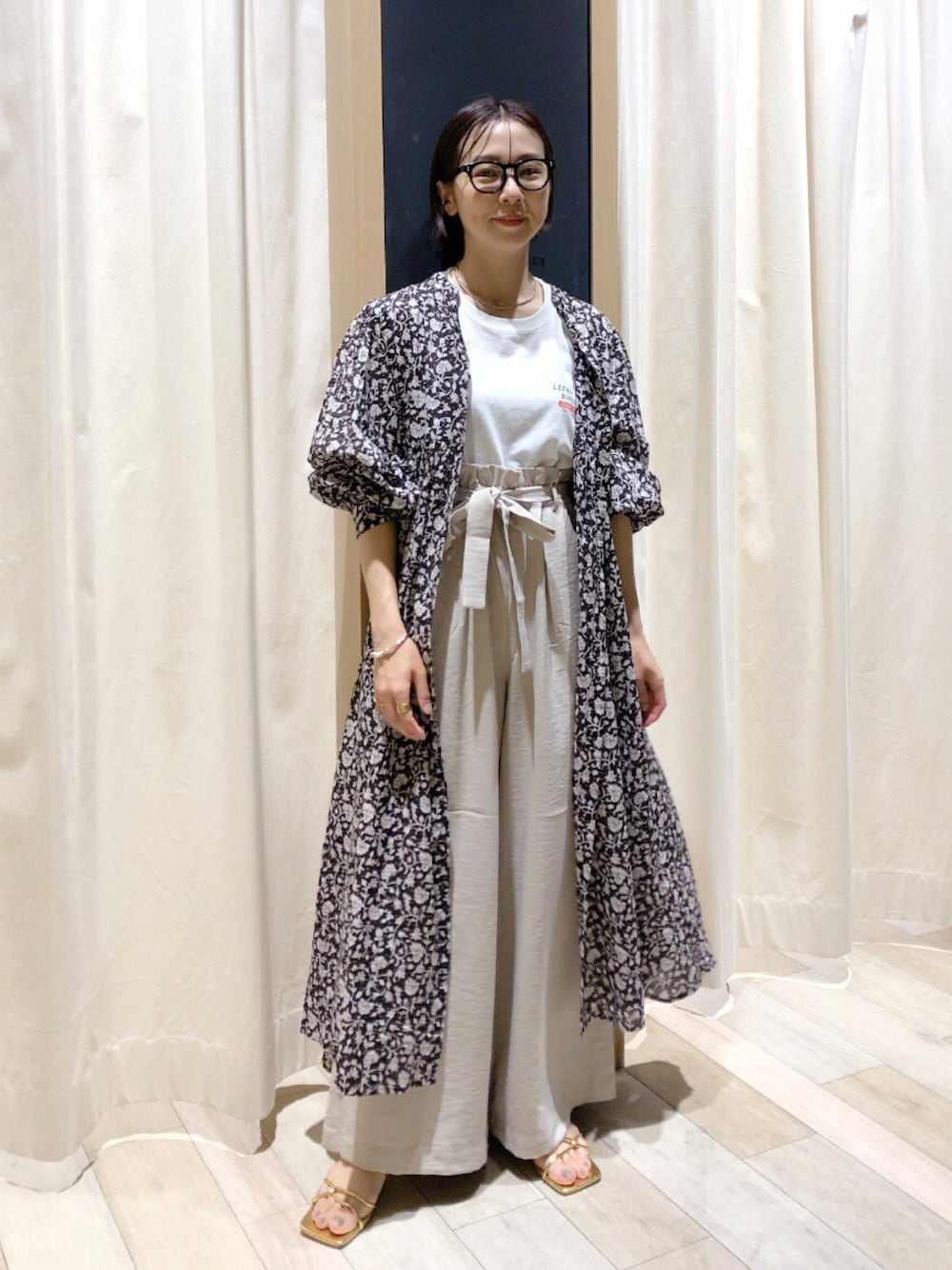 カロヤカコットンギャザーワンピース 164084を使った人気ファッション