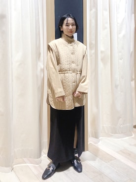 「キルティングベスト」｜「アイテム（ブルゾン）」を使った、noriさん（レディース・155cm）の冬コーディネート