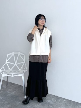 「アイテム（ベスト）」を使った、noriさん（レディース・155cm・30代）の夏コーディネート
