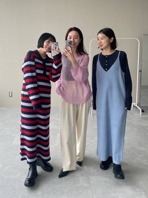 ロ*コ様 LEONARD FASHION カンカン ワンピース キャミワンピ チ LEPSIM ワンピース 7ゲージニットキャミワンピース 133413