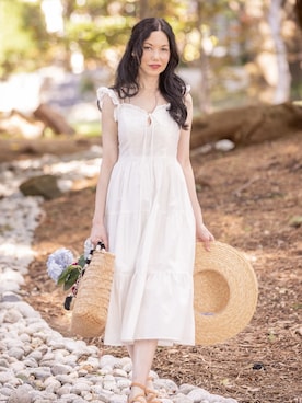 「straw bag」｜lisavmさん（レディース・157cm）の秋コーディネート