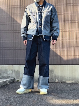 「JOHN LAWRENCE SULLIVAN」｜「アイテム（デニムジャケット）」を使った、しばばさん（メンズ・163cm）の春コーディネート
