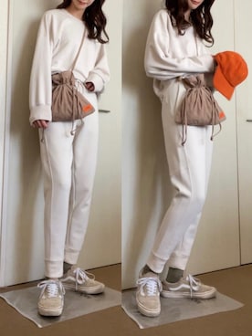 「オールドスクール」｜「アイテム（スウェットパンツ）」を使った、non.さん（レディース・170cm）の冬コーディネート