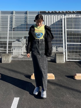 「アイテム（オールインワン・サロペット）」を使った、ひなたさん（レディース・161cm）の冬コーディネート