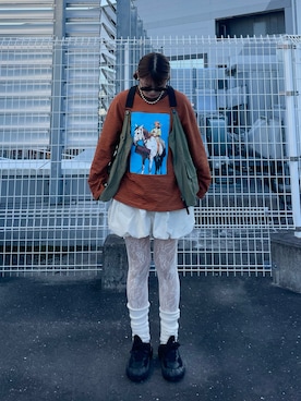 「アイテム（レッグウェア）」を使った、ひなたさん（レディース・161cm）の冬コーディネート