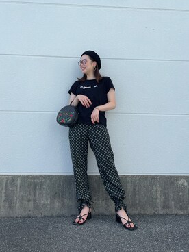 「アニエスベー」｜「アイテム（ハンチング/ベレー帽）」を使った、MIREIさん（レディース・152cm）の夏コーディネート