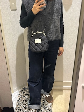 「アイテム（ベスト）」を使った、minamiさん（レディース・155cm）の秋コーディネート