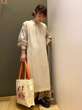 「ロングベスト」｜moun3さん（レディース・151cm）の冬コーディネート