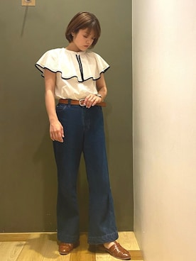 「Sugar spoon（シュガースプーン）のアイテム」を使った、moun3さん（レディース・151cm）の春コーディネート