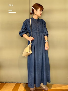 「デニムワンピース」｜moun3さん（レディース・151cm・30代）の秋コーディネート