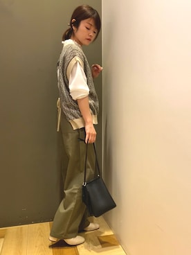「カーキパンツ」｜moun3さん（レディース・151cm・30代）の春コーディネート