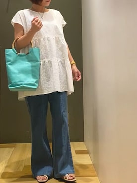 「ELENCARE DUE（エレンカーレデュエ）のアイテム」を使った、moun3さん（レディース・151cm）の夏コーディネート