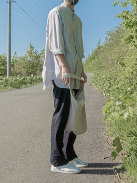 「LENO（リノ）のアイテム」を使った、おしんさん（メンズ・173cm）の夏コーディネート