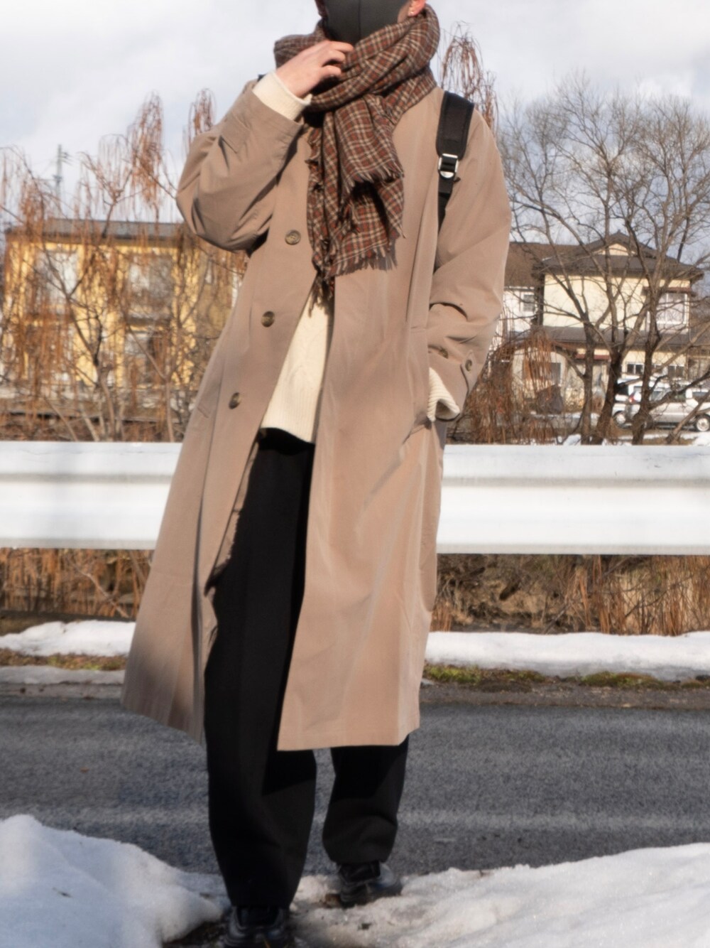 「remer」 ステンカラーコート MEDIUM ベージュ MEN remer」 ステンカラーコート MEDIUM ブラウン MEN remer（リメール）の