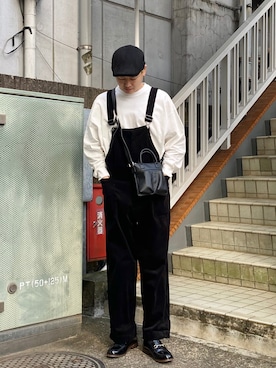 「SENSE OF PLACE by URBAN RESEARCH（センスオブプレイスバイアーバンリサーチ）のアイテム（オールインワン・サロペット）」を使った、kengoさん（メンズ・180cm）の冬コーディネート